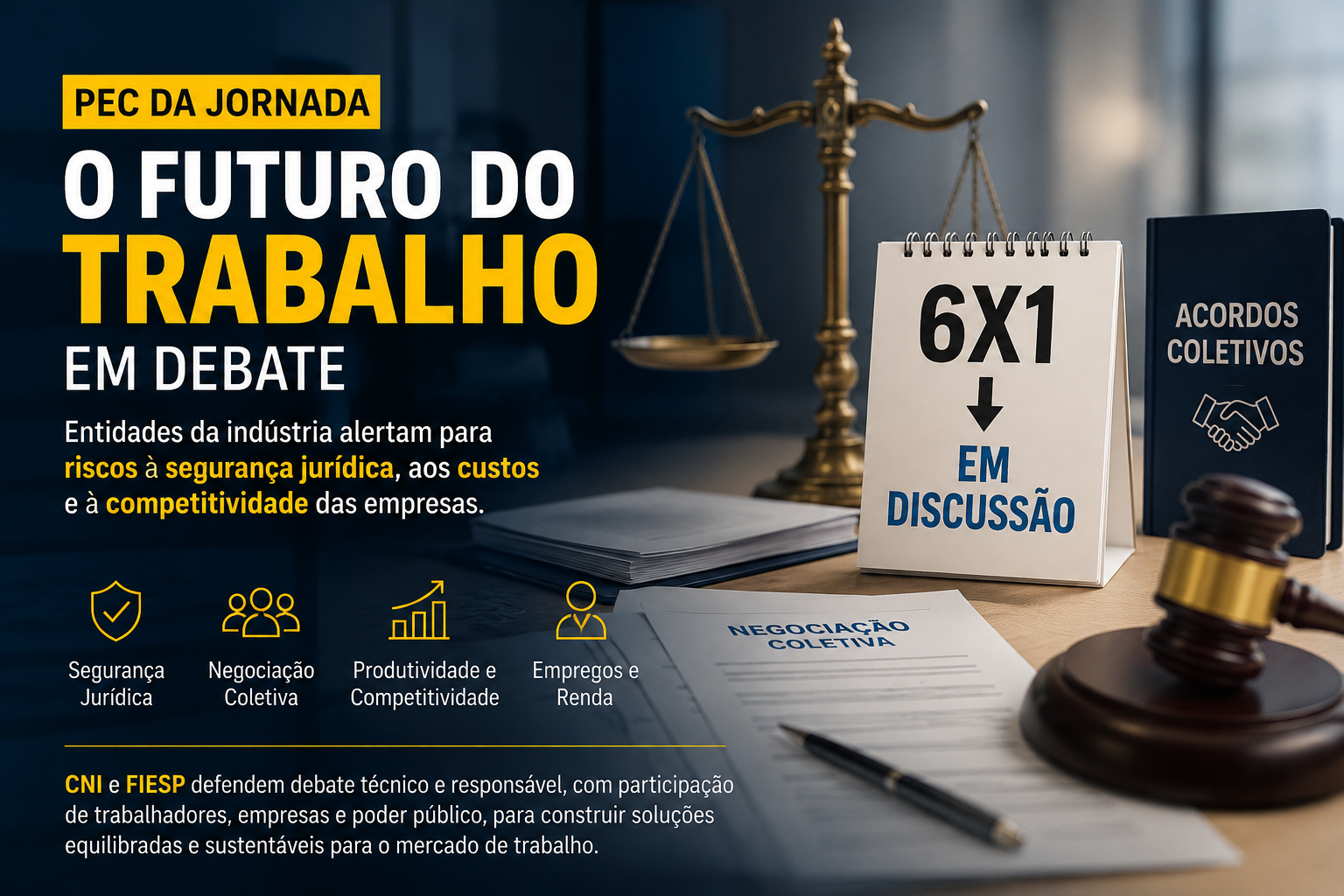 CNI e Fiesp criticam PEC da jornada de trabalho e alertam para riscos